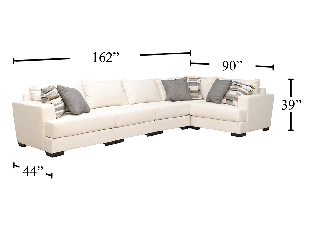 Hansel Nomad Snow 5 Piece Modular Sectional | Woodstock Furniture