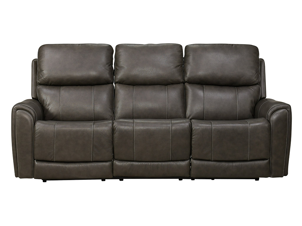 Rainier Steel Leather Zero Gravity Triple Power Reclining Sofa