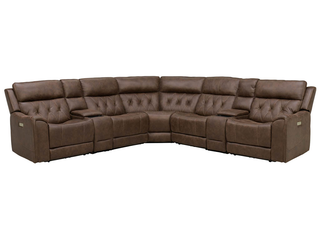 Anniston Canyon Walnut 7 Piece Power Reclining Sectional With