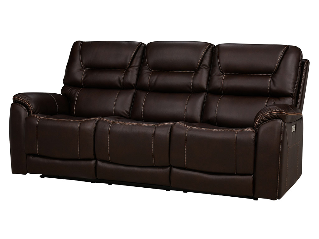 Drake Walnut Triple Power 3rr Sofa W Headrest Lumbar | Woodstock