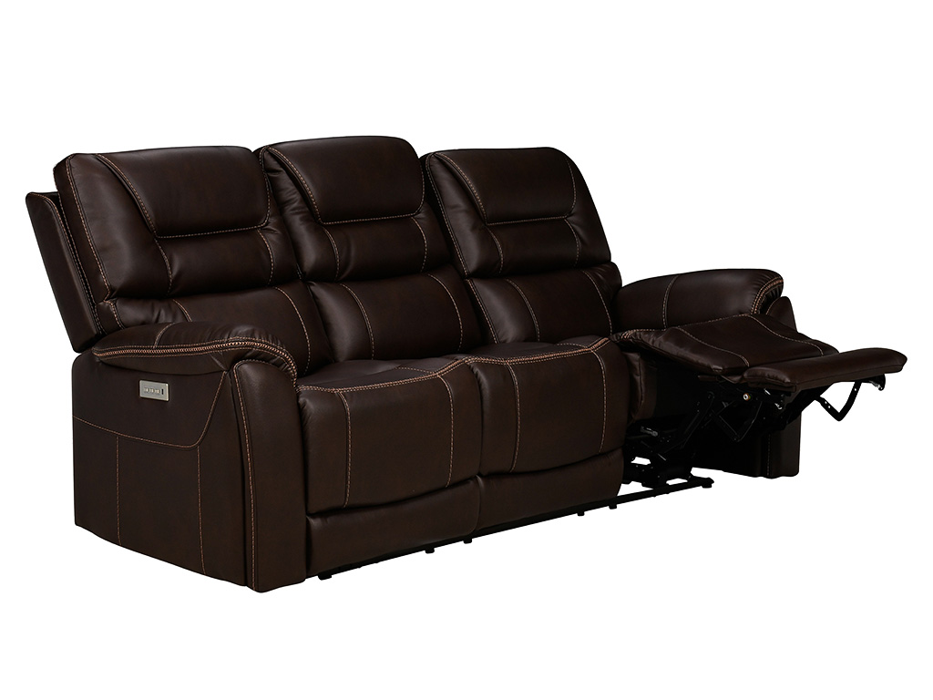 Drake Walnut Triple Power 3rr Sofa W Headrest Lumbar | Woodstock