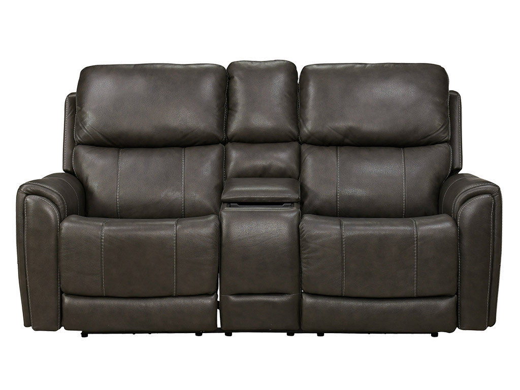 Rainier Steel Leather Zero Gravity Triple Power Reclining Console